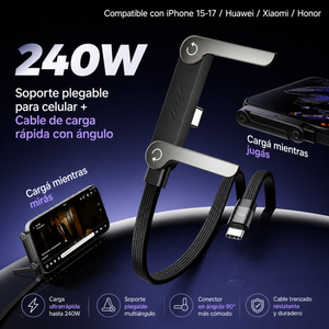 Cable de Carga con Soporte Invisible 2en1
