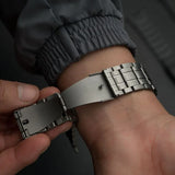 reloj binario digital gris