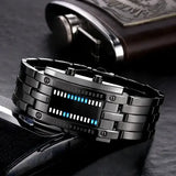 reloj binario digital gris